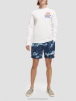 άνδρες εμπριμέ tie-dye σορτς μαγιό μεσαίου μήκους ναυτική βαφή γραβάτας 0J8D689 είδη ένδυσης Scotch & Soda - Image 2
