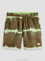άνδρες εμπριμέ tie-dye σορτς μαγιό μεσαίου μήκους βαφή στρατιωτικής γραβάτας 0J8D688 είδη ένδυσης Scotch & Soda - Image 5