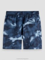 άνδρες εμπριμέ tie-dye σορτς μαγιό μεσαίου μήκους ναυτική βαφή γραβάτας 0J8D689 είδη ένδυσης Scotch & Soda - Image 6