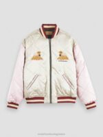 άνδρες κεντημένο σατέν bomber jacket combo α 0J8D559 είδη ένδυσης Scotch & Soda - Image 3