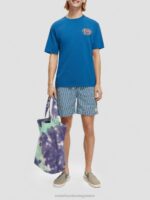 άνδρες μεσαίου μήκους εμπριμέ κολύμπι κοντά αφηρημένη ριβιέρα aop 0J8D666 είδη ένδυσης Scotch & Soda - Image 2