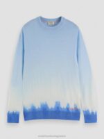 άνδρες πουλόβερ με ντεγκραντέ tie-dye μαλλί combo α 0J8D644 είδη ένδυσης Scotch & Soda