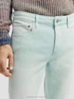 άνδρες το skim super slim fit βαμμένο με τζιν μέντα 0J8D583 είδη ένδυσης Scotch & Soda - Image 4
