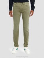 άνδρες το skim super slim fit βαμμένο με τζιν στρατιωτικό πράσινο 0J8D582 είδη ένδυσης Scotch & Soda