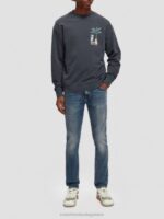 άνδρες το skim super-slim fit τζιν ημισέληνος 0J8D584 είδη ένδυσης Scotch & Soda - Image 2