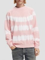 άνδρες φούτερ tie-dye με χαλαρή εφαρμογή τριαντάφυλλο 0J8D545 είδη ένδυσης Scotch & Soda