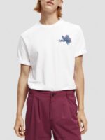 άνδρες T-shirt από οργανικό βαμβάκι άσπρο 0J8D348 είδη ένδυσης Scotch & Soda