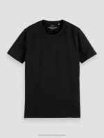 άνδρες T-shirt από οργανικό βαμβάκι μαύρος 0J8D443 είδη ένδυσης Scotch & Soda - Image 3