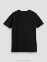 άνδρες T-shirt από οργανικό βαμβάκι μαύρος 0J8D443 είδη ένδυσης Scotch & Soda - Image 4