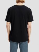 άνδρες T-shirt από οργανικό βαμβάκι με χαλαρή εφαρμογή μαύρος 0J8D453 είδη ένδυσης Scotch & Soda - Image 3