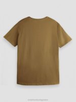 άνδρες T-shirt από οργανικό βαμβάκι με χαλαρή εφαρμογή χακί 0J8D452 είδη ένδυσης Scotch & Soda - Image 5