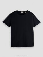 άνδρες T-shirt από οργανικό βαμβάκι με χαλαρή εφαρμογή μαύρος 0J8D453 είδη ένδυσης Scotch & Soda - Image 5