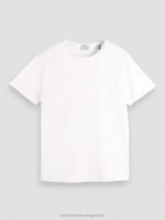 άνδρες T-shirt από οργανικό βαμβάκι με χαλαρή εφαρμογή άσπρο 0J8D454 είδη ένδυσης Scotch & Soda - Image 5