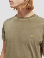 άνδρες T-shirt βαμμένο με κανονική εφαρμογή χακί 0J8D429 είδη ένδυσης Scotch & Soda - Image 4