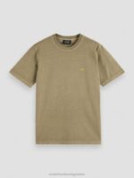 άνδρες T-shirt βαμμένο με κανονική εφαρμογή χακί 0J8D429 είδη ένδυσης Scotch & Soda - Image 5