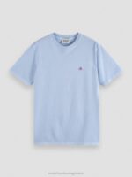 άνδρες T-shirt βαμμένο με κανονική εφαρμογή μπλε της θάλασσας 0J8D432 είδη ένδυσης Scotch & Soda - Image 5