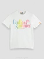 άνδρες T-shirt με κανονική εφαρμογή, βαμμένα με έργα τέχνης άσπρο 0J8D355 είδη ένδυσης Scotch & Soda - Image 5