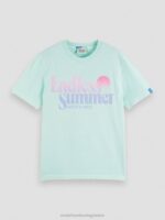 άνδρες T-shirt με κανονική εφαρμογή, βαμμένα με έργα τέχνης Όρμος 0J8D358 είδη ένδυσης Scotch & Soda - Image 5