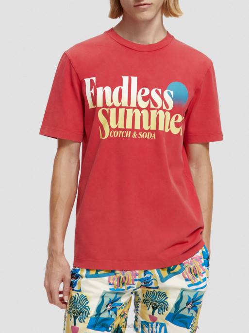 ceaccebdceb4cf81ceb5cf82_t_shirt_cebcceb5_cebaceb1cebdcebfcebdceb9cebaceae_ceb5cf86ceb1cf81cebccebfceb3ceae_ceb2ceb1cebccebc.jpg άνδρες T-shirt με κανονική εφαρμογή, βαμμένα με έργα τέχνης κόκκινο τουλίπα 0J8D357 είδη ένδυσης Scotch & Soda - Image 1
