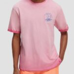 άνδρες T-shirt με κρύα έργα τέχνης κερασόχρωμος 0J8D377 είδη ένδυσης Scotch & Soda