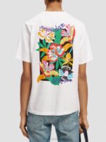 άνδρες T-shirt με λαιμόκοψη με έργα τέχνης άσπρο 0J8D379 είδη ένδυσης Scotch & Soda - Image 3