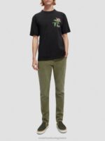 άνδρες T-shirt με οργανικά έργα τέχνης με χαλαρή εφαρμογή μαύρος 0J8D362 είδη ένδυσης Scotch & Soda - Image 2