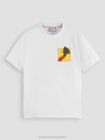 άνδρες T-shirt με οργανικά έργα τέχνης με χαλαρή εφαρμογή άσπρο 0J8D359 είδη ένδυσης Scotch & Soda - Image 5