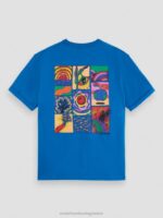 άνδρες T-shirt με οργανικά έργα τέχνης με χαλαρή εφαρμογή μπλε της ίριδας 0J8D360 είδη ένδυσης Scotch & Soda - Image 6