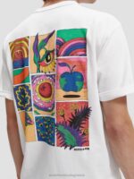 άνδρες T-shirt με οργανικά έργα τέχνης με χαλαρή εφαρμογή άσπρο 0J8D359 είδη ένδυσης Scotch & Soda - Image 8