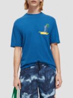άνδρες t-shirt με χαλαρή εφαρμογή μπλε της ριβιέρας 0J8D421 είδη ένδυσης Scotch & Soda