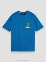 άνδρες t-shirt με χαλαρή εφαρμογή μπλε της ριβιέρας 0J8D421 είδη ένδυσης Scotch & Soda - Image 5