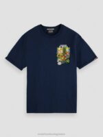 άνδρες t-shirt με χαλαρή εφαρμογή ΠΟΛΕΜΙΚΟ ΝΑΥΤΙΚΟ 0J8D457 είδη ένδυσης Scotch & Soda