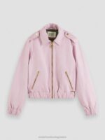 γυναίκες δερμάτινο bomber jacket λεβάντα 0J8D143 είδη ένδυσης Scotch & Soda - Image 5