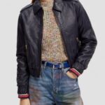 γυναίκες δερμάτινο bomber jacket ΠΟΛΕΜΙΚΟ ΝΑΥΤΙΚΟ 0J8D142 είδη ένδυσης Scotch & Soda