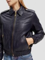 γυναίκες δερμάτινο bomber jacket ΠΟΛΕΜΙΚΟ ΝΑΥΤΙΚΟ 0J8D142 είδη ένδυσης Scotch & Soda - Image 4