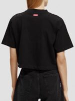 γυναίκες κεντημένο crop top t-shirt μαύρος 0J8D73 είδη ένδυσης Scotch & Soda - Image 3