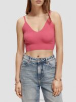 γυναίκες πλεκτό crop top με λαιμόκοψη ροζ γροθιά 0J8D119 είδη ένδυσης Scotch & Soda