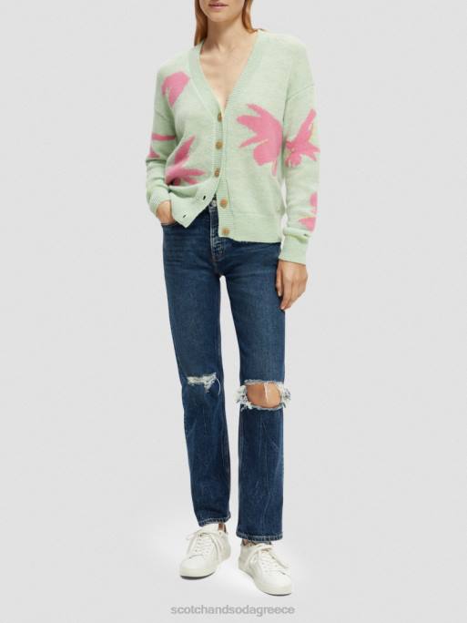 γυναίκες intarsia πλεκτή ζακέτα σε boxy-fit combo α 0J8D127 είδη ένδυσης Scotch & Soda - Image 2