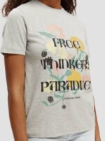 γυναίκες T-shirt από οργανικό βαμβάκι με χαλαρή εφαρμογή γκρι μελανζέ 0J8D82 είδη ένδυσης Scotch & Soda - Image 4