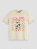 γυναίκες T-shirt από οργανικό βαμβάκι με χαλαρή εφαρμογή melange βρώμης 0J8D81 είδη ένδυσης Scotch & Soda - Image 5
