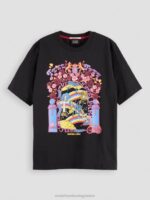 γυναίκες T-shirt από οργανικό βαμβάκι με χαλαρή εφαρμογή μαύρος 0J8D97 είδη ένδυσης Scotch & Soda - Image 5
