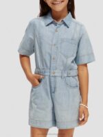 παιδιά ελαφρύ chambray τζιν playsuit πλυμένο λουλακί 0J8D727 είδη ένδυσης Scotch & Soda