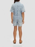 παιδιά ελαφρύ chambray τζιν playsuit πλυμένο λουλακί 0J8D727 είδη ένδυσης Scotch & Soda - Image 3