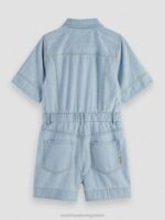 παιδιά ελαφρύ chambray τζιν playsuit πλυμένο λουλακί 0J8D727 είδη ένδυσης Scotch & Soda - Image 6