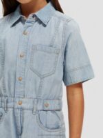 παιδιά ελαφρύ chambray τζιν playsuit πλυμένο λουλακί 0J8D727 είδη ένδυσης Scotch & Soda - Image 8