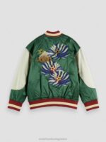 παιδιά κεντημένο σατέν bomber jacket Στρατός 0J8D791 είδη ένδυσης Scotch & Soda - Image 6