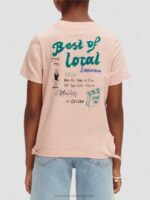παιδιά T-shirt από οργανικό βαμβάκι με έργα τέχνης & ποδόγυρο με κόμπους κοκκινίζω 0J8D737 είδη ένδυσης Scotch & Soda - Image 3